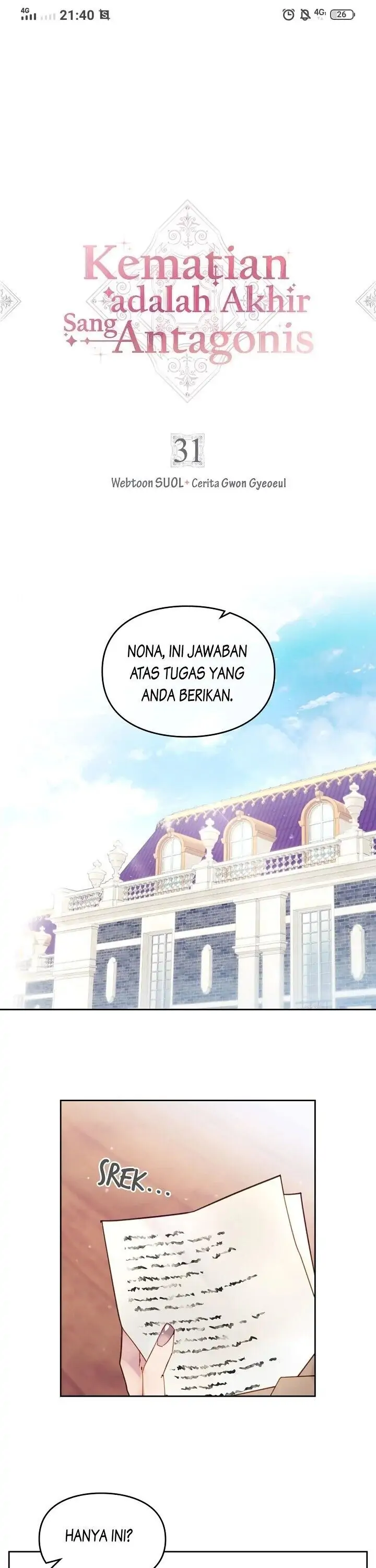 Kematian adalah Akhir Sang Antagonis Chapter 31 page 0